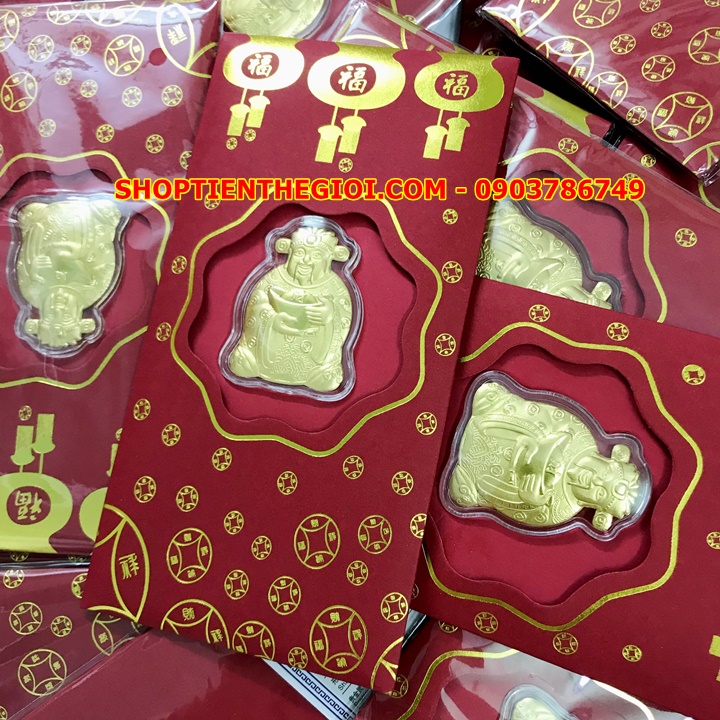 Bao Lì Xì Thần Tài Mạ Vàng 24K - SP000279